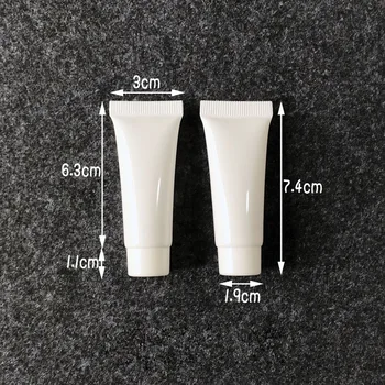 

100pcs 10g White Plastic Squeeze Bottle Shampoo Lotion Cream screw cap Soft Tube Refillable Cosmetics Facial Cleanser Bottles
