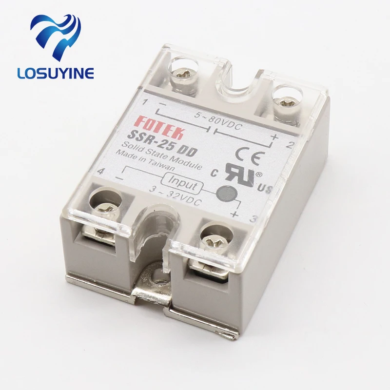 

25DD SSR input 3~32VDC load 5~80VDC DC single phase DC solid state relay