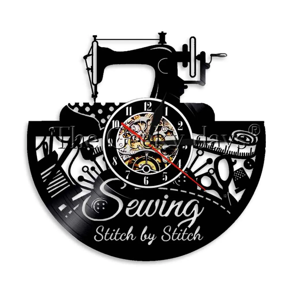 1piece Stitch By Stitch Sewing Machine Decorative Vinyl Record