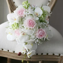 SexeMara, Свадебный букет невесты, искусственный цветок, букет роз, хрустальные свадебные букеты