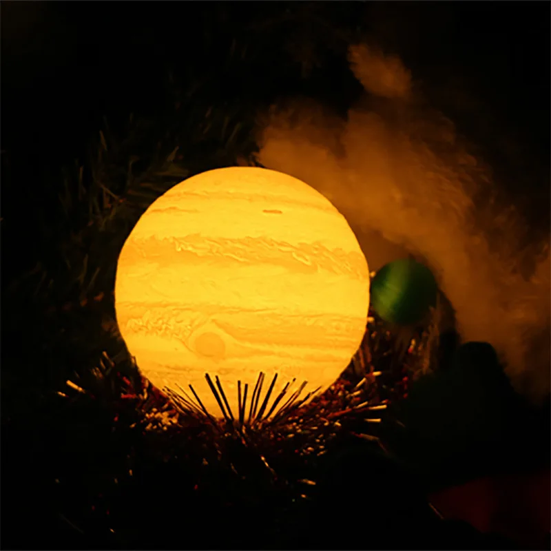 

PLA 3D Print Night Light Jupiter Lamp LED Planet Light Bedside Lamp Children Night Light Home Desk Decor Christmas Novelty Gift