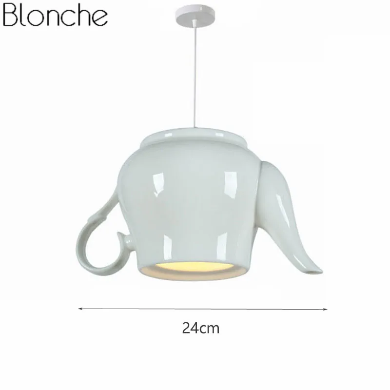 Modern Ceramic Led Pendant Lights Tea Cup Teapot Hanglamp Nordic Hanging Lamp Home Decor Dining Room Kitchen Lighting Fixtures - Цвет корпуса: C