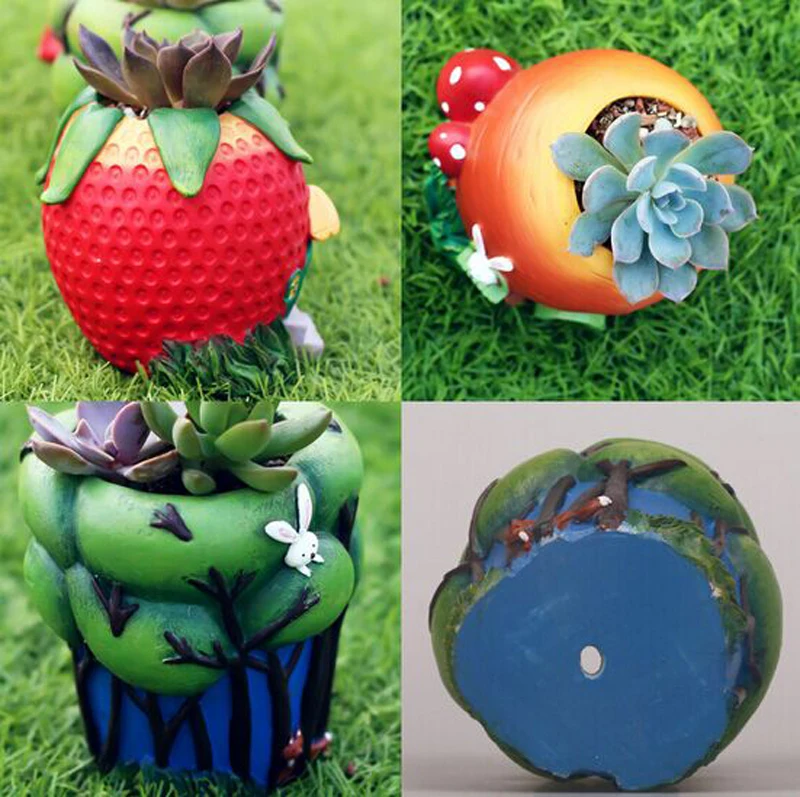 Free Shipping Bonsai resin Flower Pot DIY Small Planter Succulent
