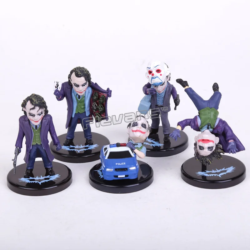 5pcs//set DC Comics Batman The Dark Knight The Joker Mini PVC Figures Collection
