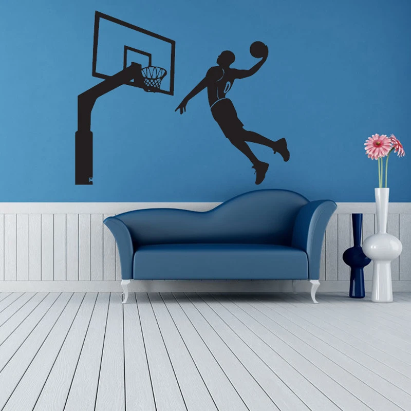 WANGZHIMING creative DIY Slam Dunk play basketball wall stickers home