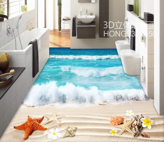Boden tapete 3d für badezimmer strand 3d bodenfliesen ... Boden tapete 3d für badezimmer strand 3d bodenfliesen ...