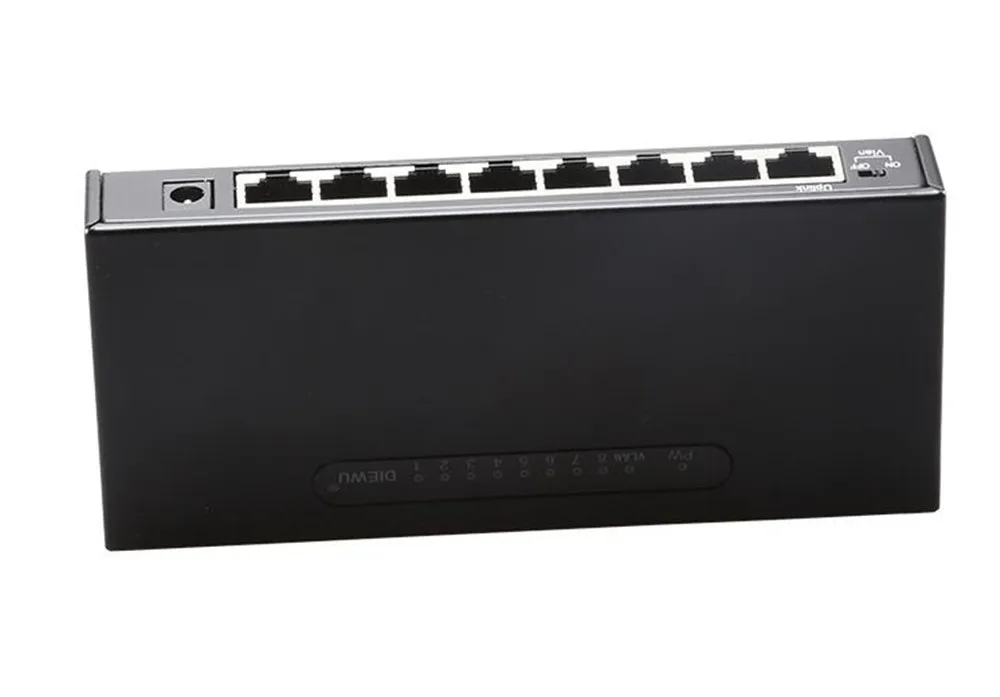 8 коммутатор для рабочего стола, RJ45 коммутатора Ethernet 10/100/1000 Мбит порт Lan переключатель концентратора 8 Порты и разъёмы Пластиковая Задняя крышка задняя крышка металлический сетевой коммутатор