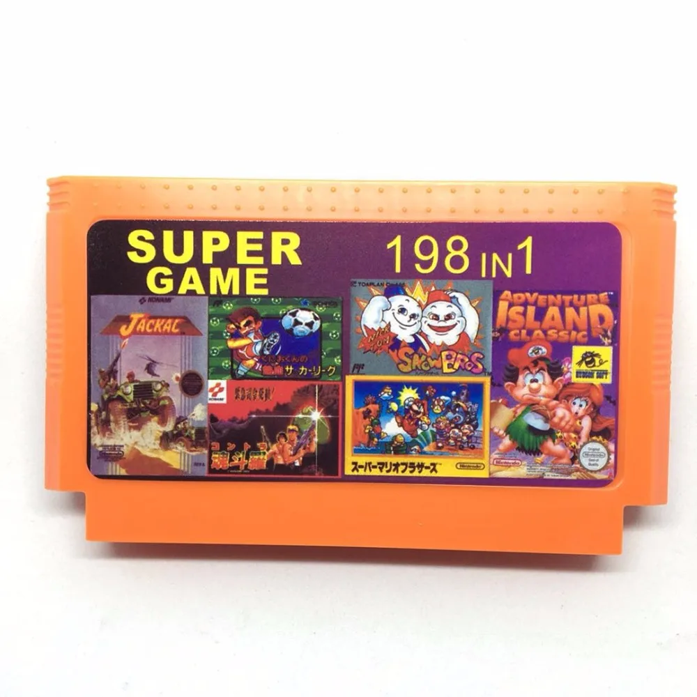 

198 in 1 60 Pins Game Cartridge for 8 Bit Game Console with Nijia Turtles1 2 3 4/Contra 1 2 3 6 7 8/Tiny Toon 1 2 3 etc.