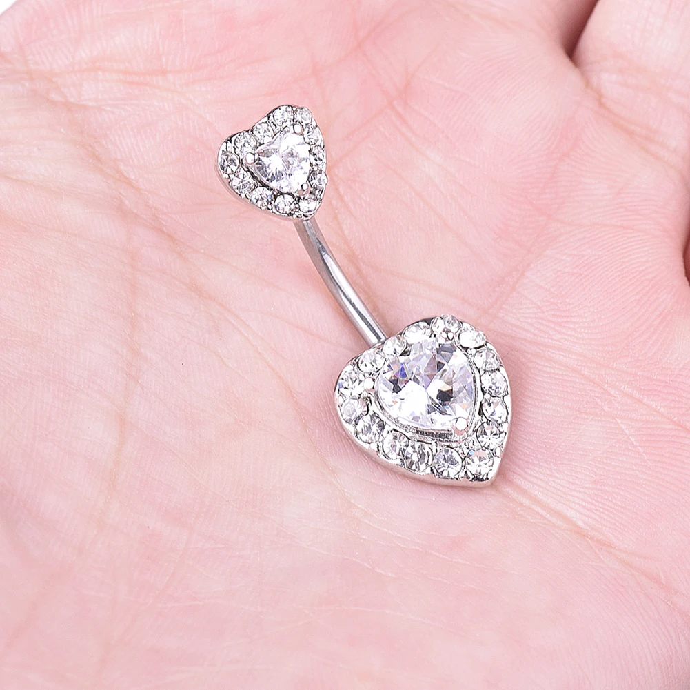 

1 Pcs Navel Belly Button Ring Glitter Love Heart Mermaid Fish Scale Piercing Jewelry Navel Nail SSA-19ING