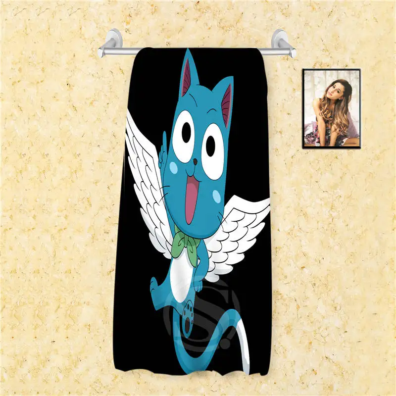 V9 Fashion Custom fairy tail anime Cotton Bath Towel Man Popular