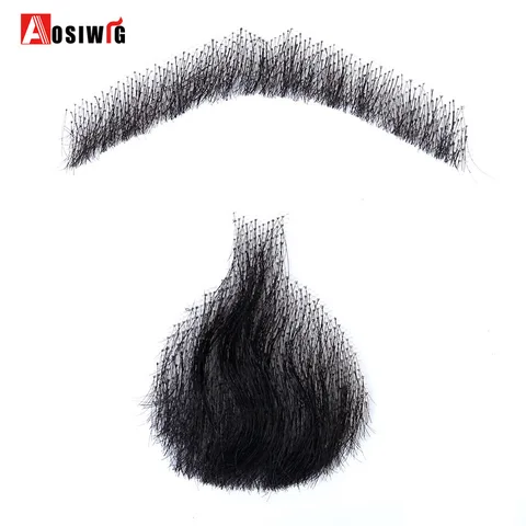 Maquiagem para Filme Aosiwig Estilo Tecer Falso Barba Homem Bigode Televisão Maquiagem Sintético Cabelo 5