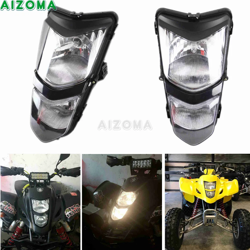 

ATV Black Headlight Assembly 12V/25W Halo Front Head Light For Suzuki Quad Sport LT-Z400 LT-Z400Z 2003-2008 Headlamp