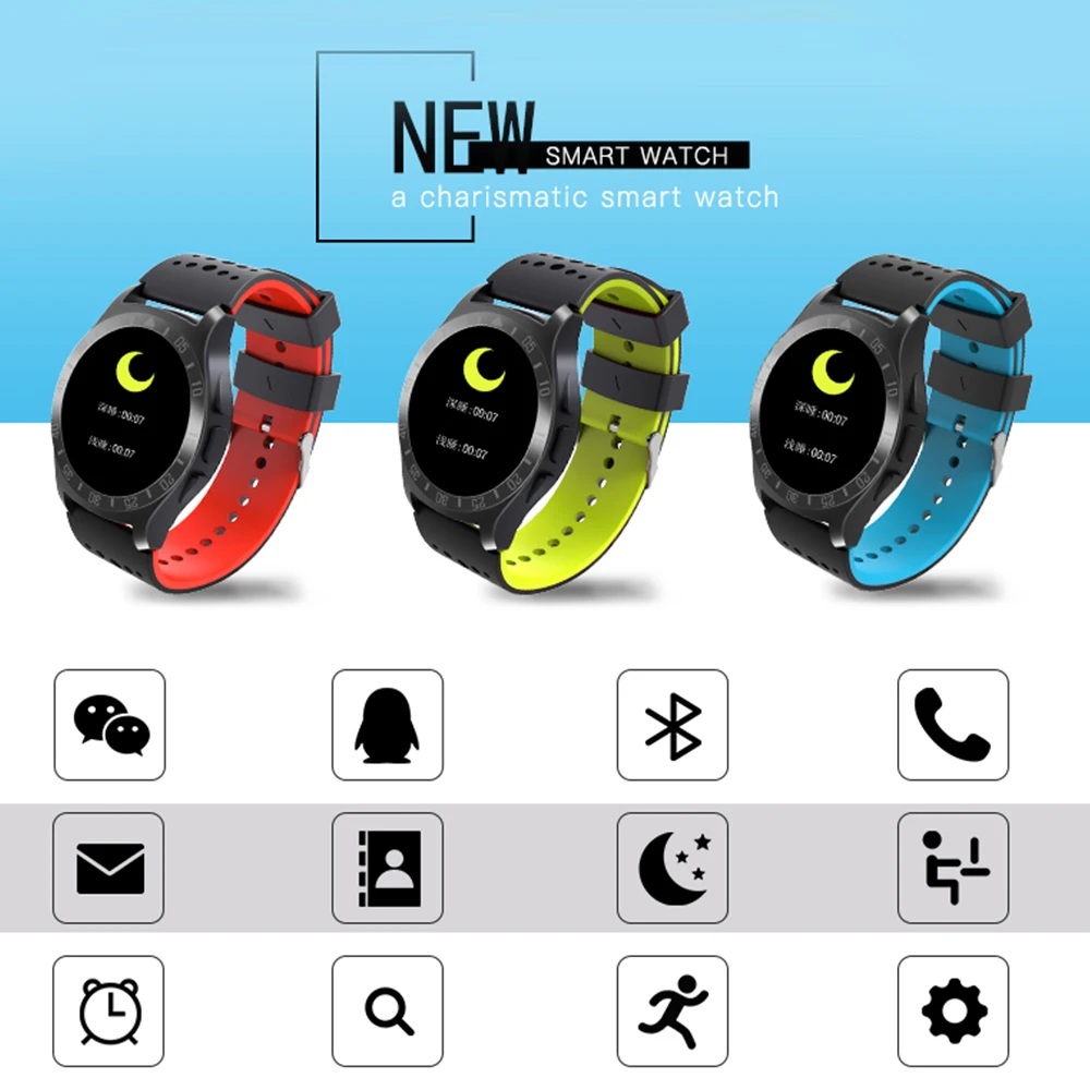 KY009 Bluetooth Smart часы Для мужчин сердечного ритма трекер шагомер телефон Носимых