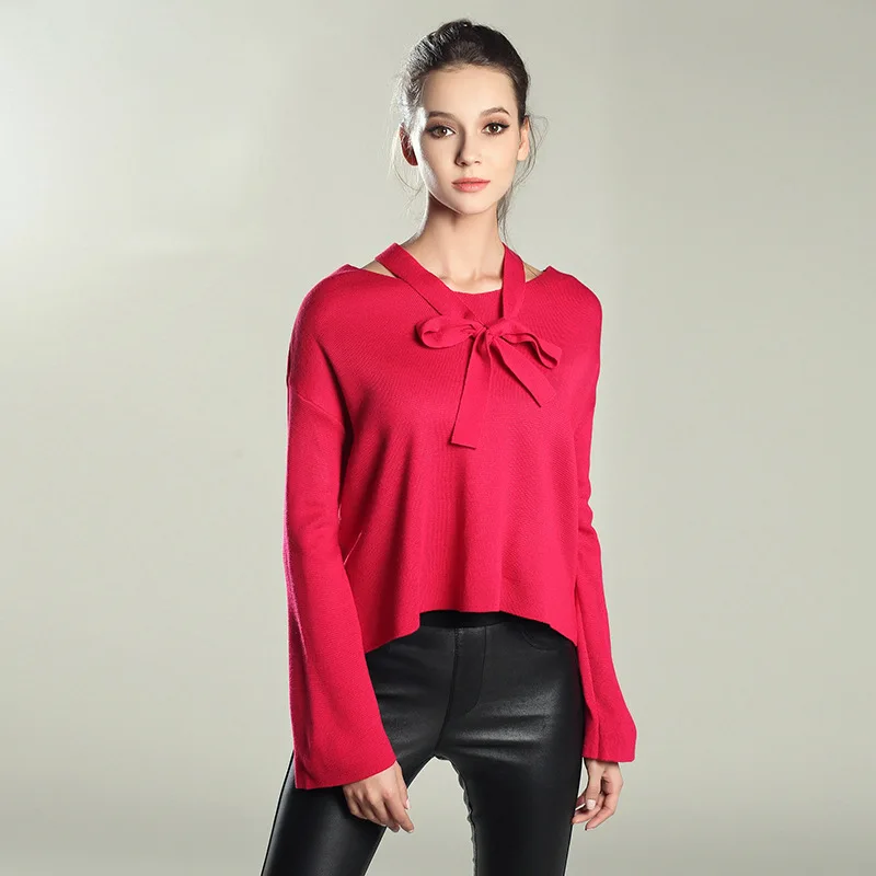 Joy Capita European Sweaters 2017 Knitted Solid Women Full Sleeve Pullovers Casual Plus Size Sweater | Женская одежда