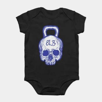 

Baby Onesie Baby Bodysuits kid t shirt Hot Sale Men& Kettlebell Skull Fitness Workout Gym Tee Shirt