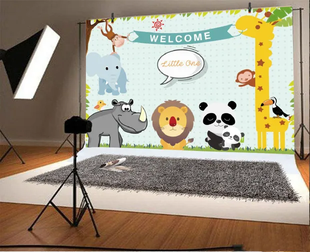 Laeacco Animal Paradise 1st Baby Birthday Party Photography Backgrounds Customized Photographic Backdrops For Photo Studio Laeacco Animal Paradise 1st Baby Birthday Party Photography Backgrounds Customized Photographic Backdrops For Photo Studio