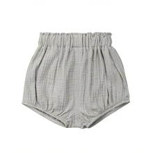 Детские шорты для новорожденных мальчиков и девочек, однотонные штаны для малышей, PP Bloomer, трусики с завышенной талией, шорты с рюшами для девочек, короткие брюки