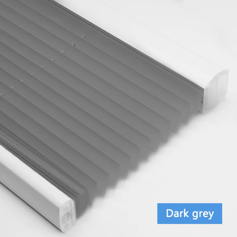 Dark Grey Горячая Беспроводные плиссированные жалюзи светильник Трансмиссия ткань push and pull управление рулонные шторы украшения для гостиной - Цвет: Dark Grey