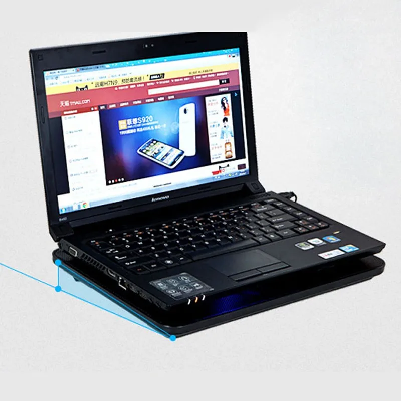 Подлинный 5 Вентилятор 2 usb-охладитель для ноутбука охлаждающая подставка светодиодный ноутбук кулер для компьютера USB подставка с вентилятором для ноутбука ПК 1"-17" Горячая