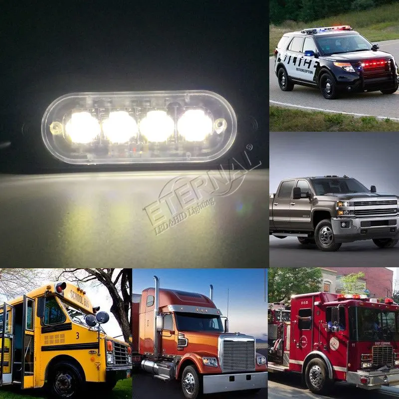 

2pcs 3inch 8W LED strobe emergency warning light,automotive signal turn safety flashing light bar for off road truck vehicles