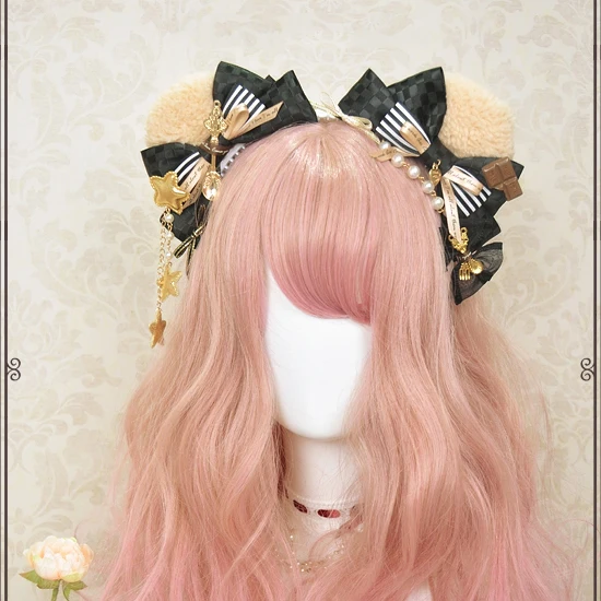 

Super Cute Handmade Fluffy Teddy Bear Ears Hairband KC Lolita Bows Sweet Hairclip Headwear 15 Types