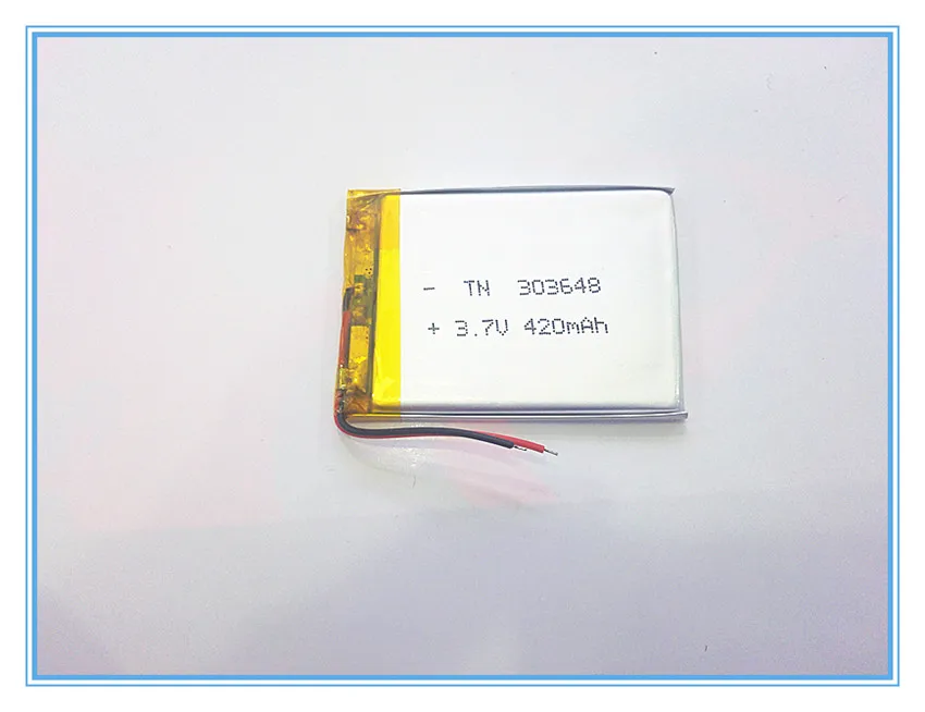 3,7 V, 420 mAH, [303648] PLIB; полимерный литий-ионный/литий-ионный аккумулятор для DVR, gps, mp3, mp4, сотового телефона, динамика