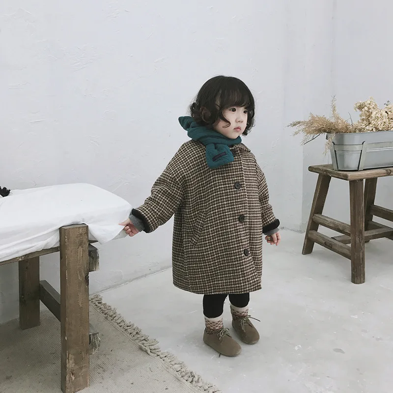 Зима 2018 Новое поступление корейский стиль длинное утепленное шерстяное пальто в