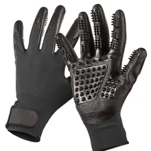 Rubber Pet Hair Comb Bath Brush Glove Gentle Efficient Cleaning Bath Massage Pet Grooming Dog Cat Supplies Pet Accessories silicone cat gloves hair comb pet bath brush gentle efficient massage grooming and for pet washing gloves goods hair pet finger