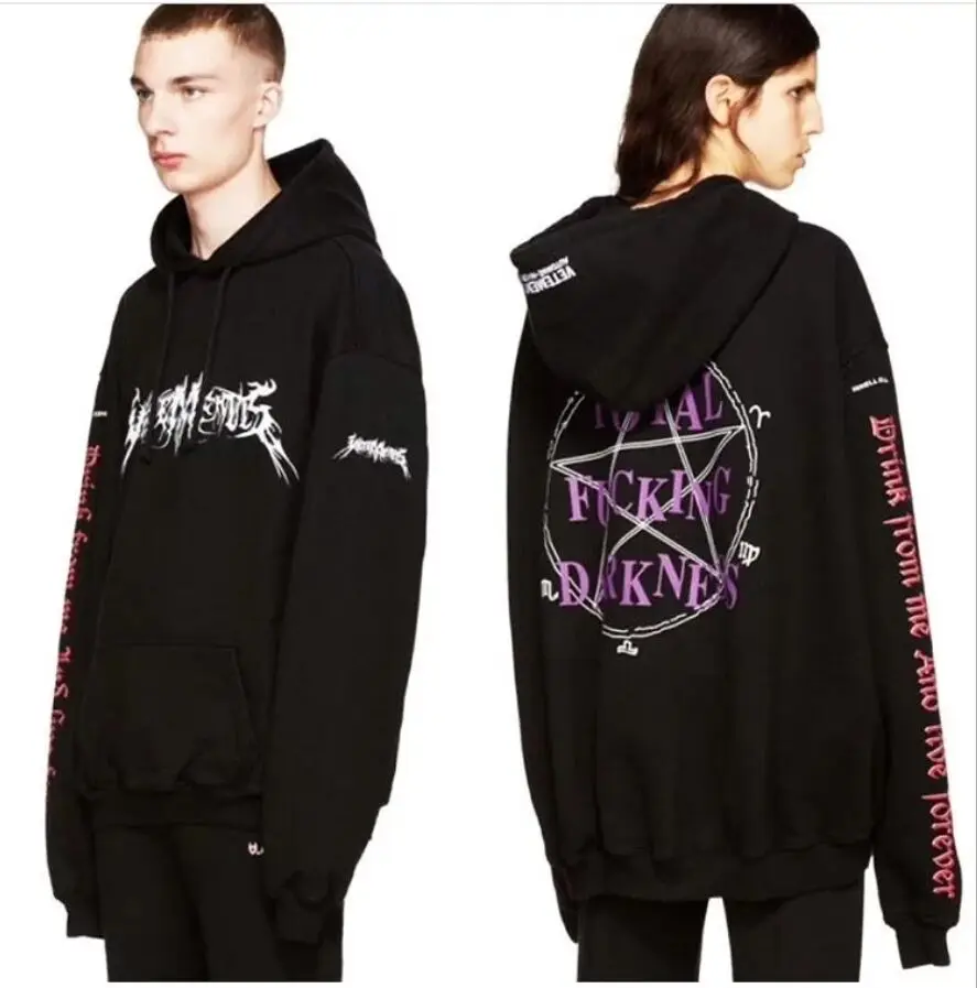 2017 Men s Brand Vetements Hoodie Oversized Kanye West Streetwear Sweatshirts Men Hip Hop SWEAT HOMME
