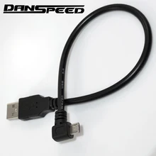 DANSPEED USB 2.0 A Male to Micro USB B 5Pin Male Left Angle Short Cable Adapter Converter