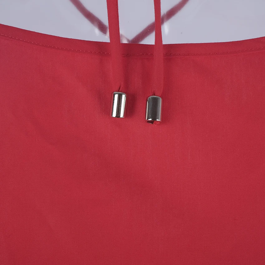 OOTN Плиссированное мини-платье, Женская туника, красный сарафан, ассиметричный глубокий v-образный вырез,, летние солнцезащитные Платья для женщин, короткий рукав, пояс