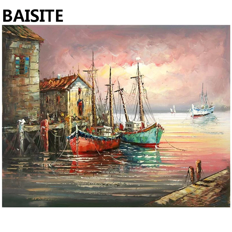 

BAISITE DIY Oil Painting By Numbers Frameless Pictures On Canvas Modern Wall Pictures Art For Living Room Home Decoration E729