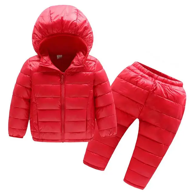2018winter children down jacket snowsuit boys ski suit clothing set