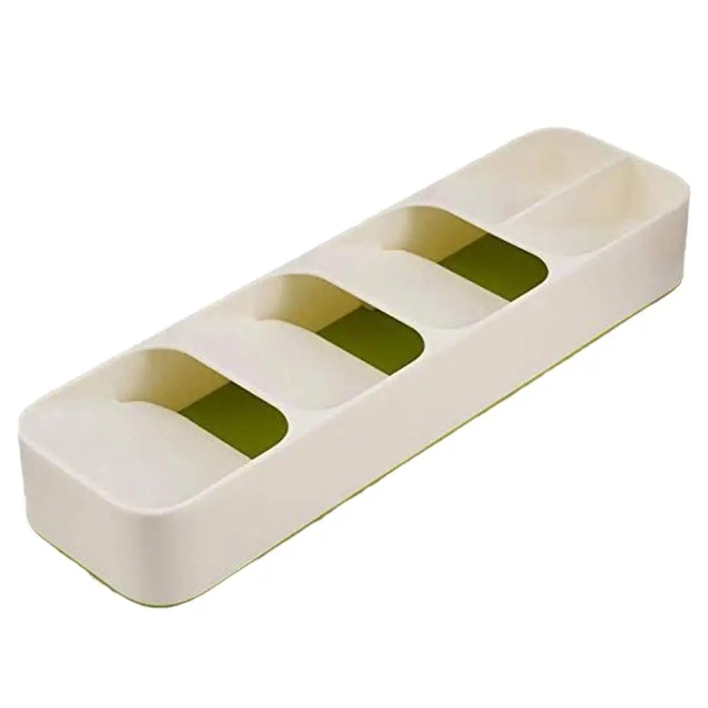 Экологичный кухонный ящик Органайзер лоток ложка нож вилка Столовые приборы разделительная шкатулка с отделкой Подставка под столовые приборов - Цвет: White