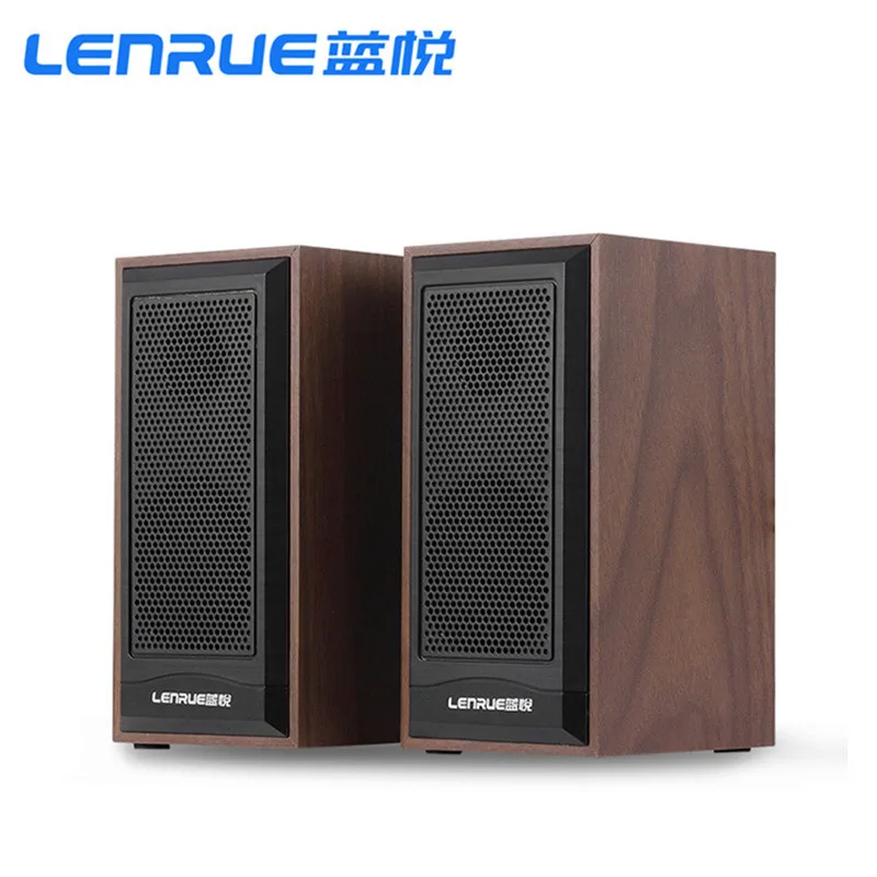 Wooden Computer Speakers Natural Wood Enclosure Desktop Speaker USB Powered Surround Laptop Speaker Wood Multimedia Loudspeakers
