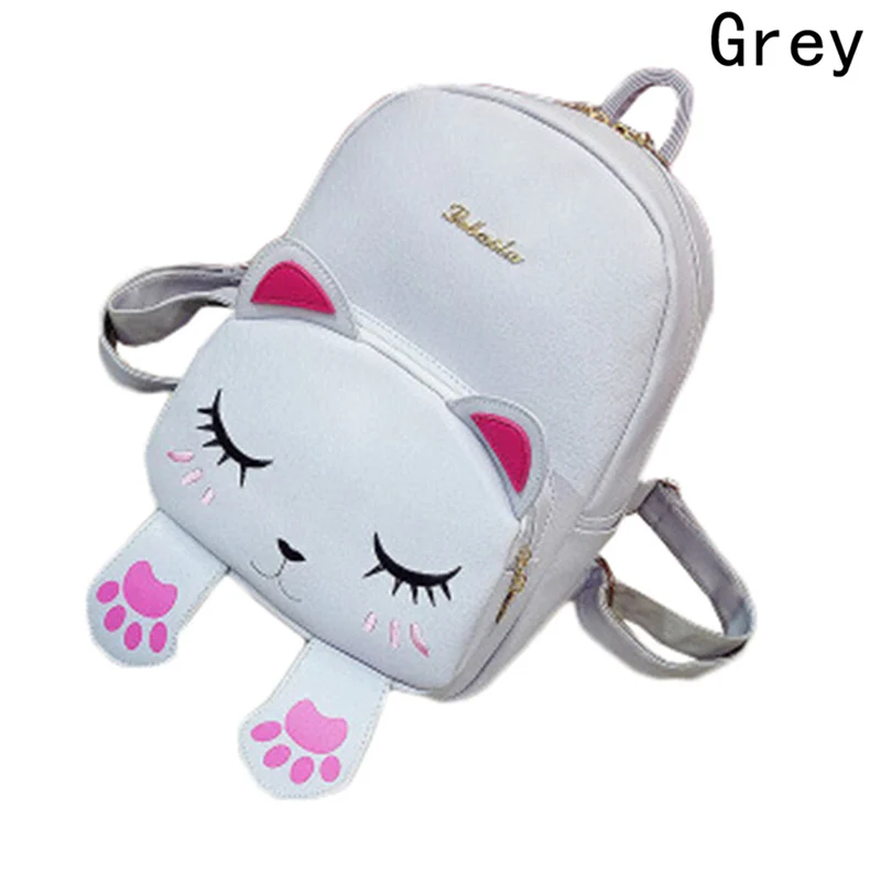 Cute Cat Backpack School Girl Pu Leather Backpacks For Teenage Girls