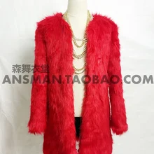 S-5XL! Новинка, мужская приталенная куртка DJDS, Мужская певица GD, красная Высококачественная шуба из искусственного меха, пальто средней длины, костюмы, шуба, одежда