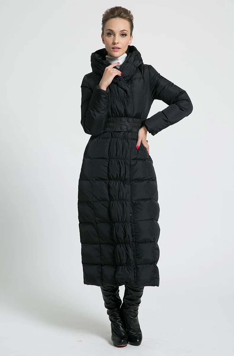 Download 2019 new womens winter Long down jackets hooded belt big ...