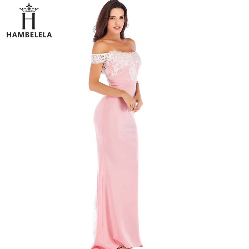 HAMBELELA Vestido De Festa Pink Black Red Mermaid Dress Lace Top Bodice Slim Long Formal Party Dress Charming Wedding Party Gown (15)