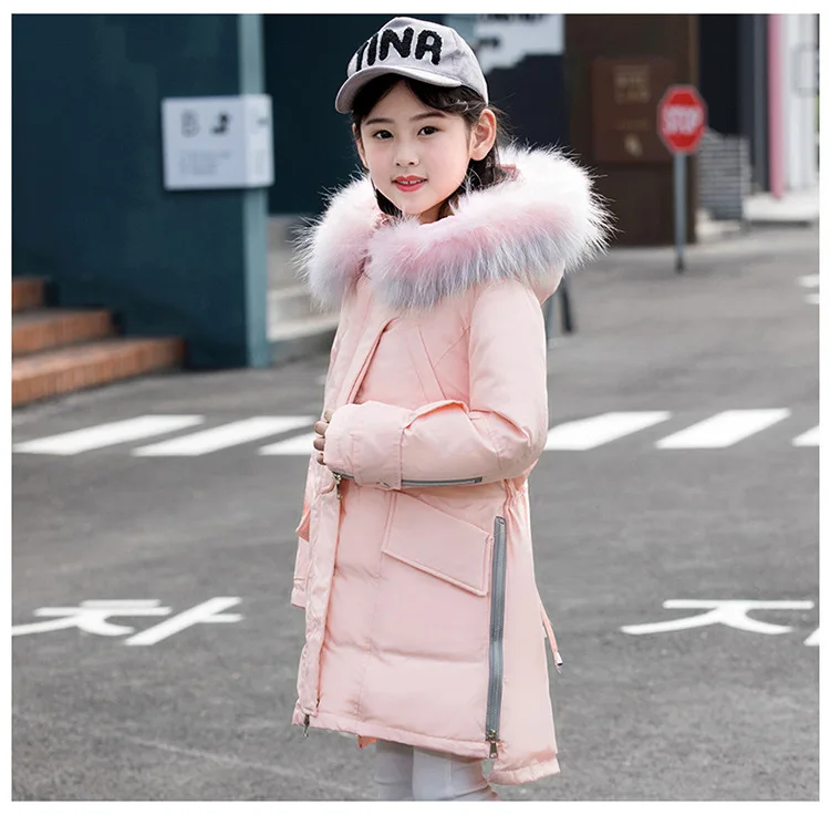 Princess Winter Coat for Girls made of goose feather Kids Down Jackets age 10 12 14 years Children Outfit Winter Girls Clothing