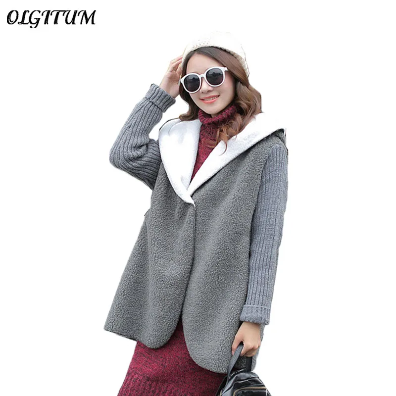 

2019 Winter New Style Long Paragraph Wool Women Coat Oversize Warm Loose Sweater Cardigan Large Lapel Lambs Wool Jacket