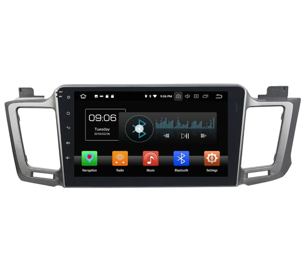 Top 10.1" Android 8.0 Car Audio DVD Radio GPS Navigation for Toyota RAV4 2012-2015 4GB RAM Bluetooth WIFI USB Mirror-link 32GB ROM 2