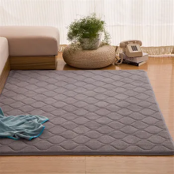 

Solid Carpet Memory Foam Big Rug Grid Mat Hallway Area rug Warm Bedroom Rugs Purple Mats Quilted Carpet Rug for Living Room