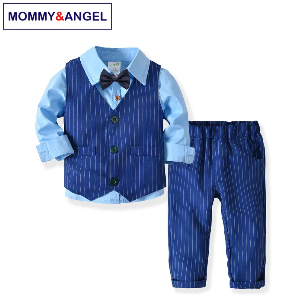 Boys' long sleeved shirts, double waistcoat, trousers, gentlemen's bow