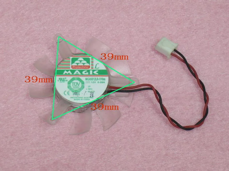 

MGA5012LR-O10 45mm Graphics / Video Card VGA Cooler Fan Replacement 39mm 12V 0.08A 2Wire 2Pin Connector