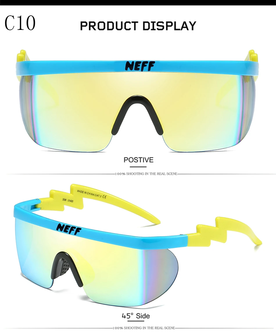 Новые модные брендовые солнцезащитные очки Neff для мужчин/женщин Oculos De Sol Винтажные Солнцезащитные очки с покрытием для вождения 2 объектива Gafas Feminino