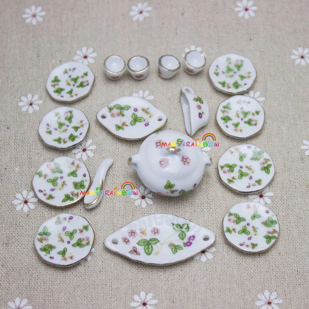 Dollhouse Miniatures Kitchen Accessory Tableware Ceramic Serving Plates