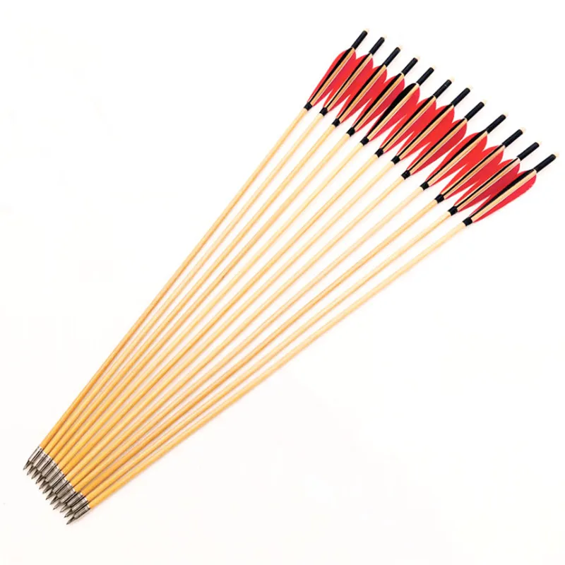 

Archery True Feather Arrow 6/12 / 24pcs Wooden Arrow for Traditional Archery Longbow and Recurve Bow of Turkish Feather