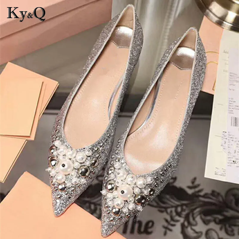 La black6cm Mujeres Cm Zapatos Bombas sliverflat De on Elegante Cm blackflat Mujer Dulce Moda Las Sexy Punta Superficial 8 Tamaño Sliver6cm Bajo Slip Conciso Otoño Primavera Tacón 5 qEEtFwTn