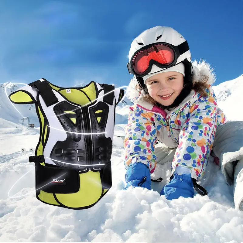 Motocross Back Shield Sleeveless Vest Spine Children Protective Gear Reflective Skating Skiing Protective Gear Protector Jackets